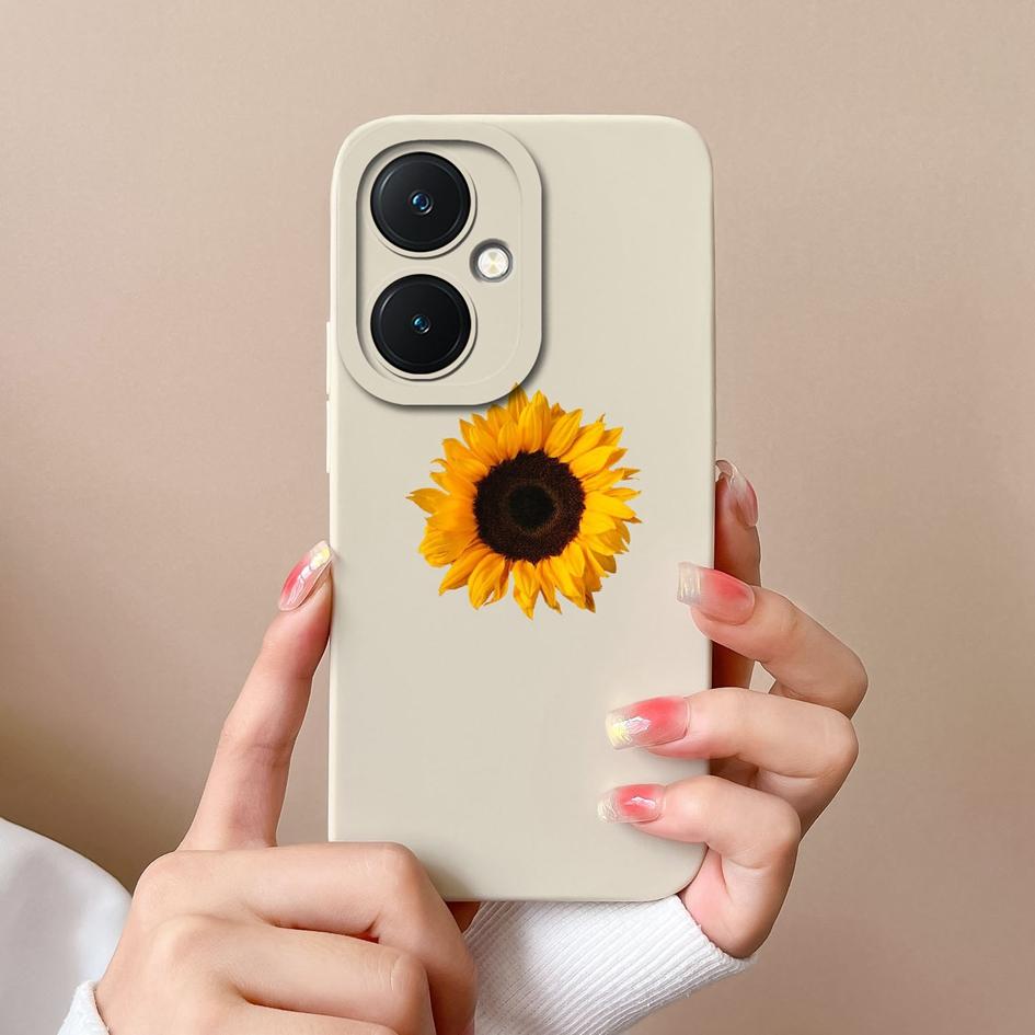 Задняя крышка для Vivo V29 Lite X90 Y78 + Y17S Y27 Y36 Pro Чехол Красивая бабочка Подсолнух Матовый Роскошный мягкий жидкий чехол для телефона высокого качества для Vivo Capas