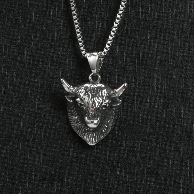 Трендовая подвеска из нержавеющей стали в виде головы быка - украшение в стиле ретро, готика, панк