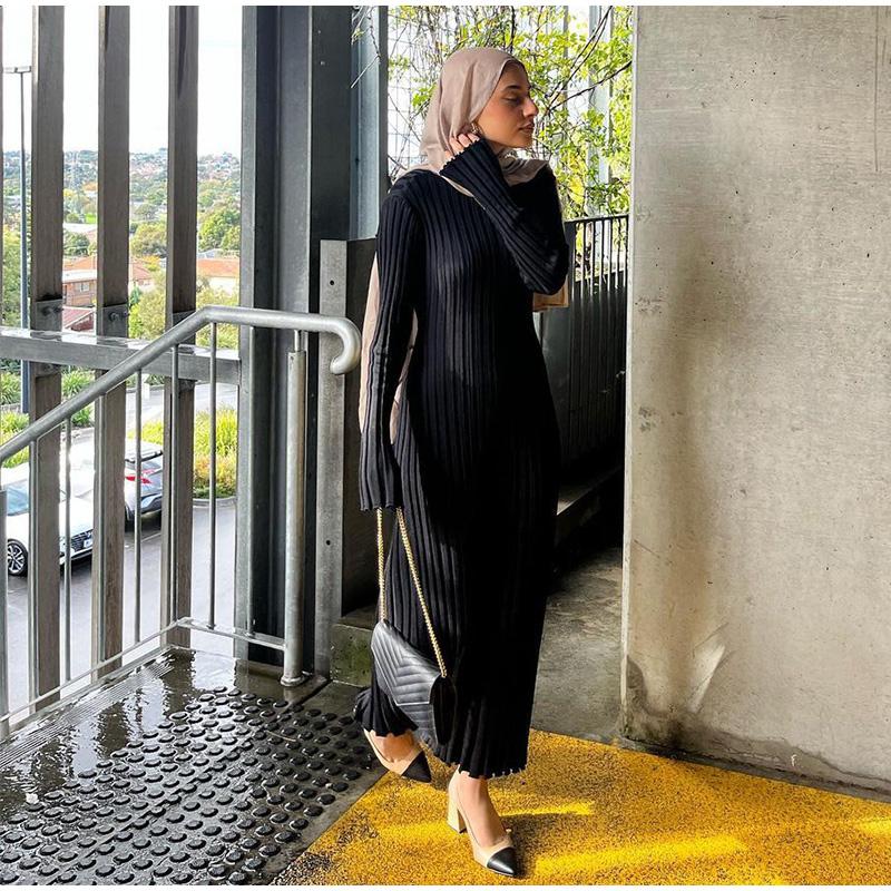 Женские элегантные ребристые трикотажные платья макси с длинным рукавом, облегающее длинное платье-карандаш с завязками на талии, винтажный халат