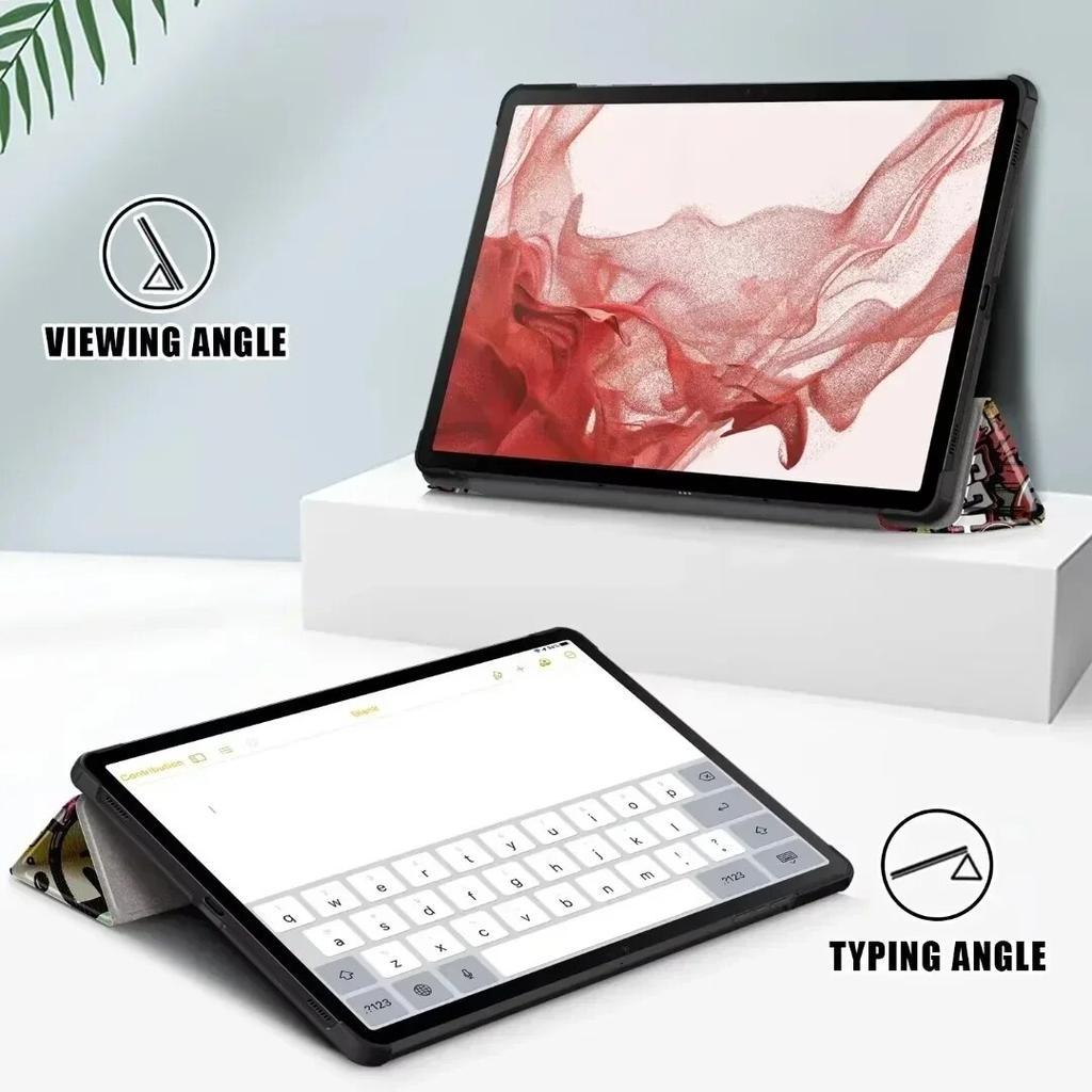 Для Samsung Galaxy Tab S9 Plus 12,4 дюйма S9 FE Plus 2023 чехол тройной кожаный чехол для планшета для Galaxy Tab S9 2023 чехол 11 дюймов