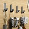 5Pcs Iron Adhesive Hooks Polished Finish No-Drill Wall Mount Coat and Hat Hangers for Bathroom Door Modern Metal Organizer Hooks