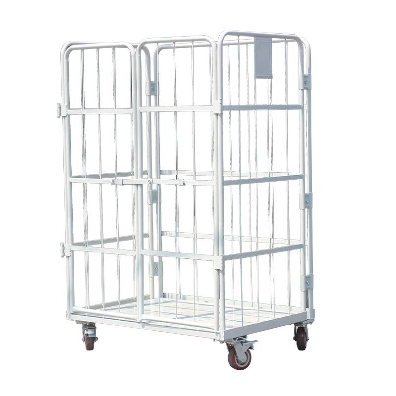 Folding Mobile Logistics Trolley: Warehouse Turnover Cart for Handling, Loading, and Unloading