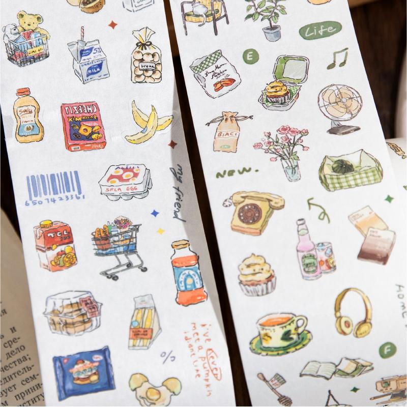 Journal GO 6x200cm Mini Light Life Diary Masking Tape Junk Journal Card Making Scrapbooking Washi Tape Stationery Stickers