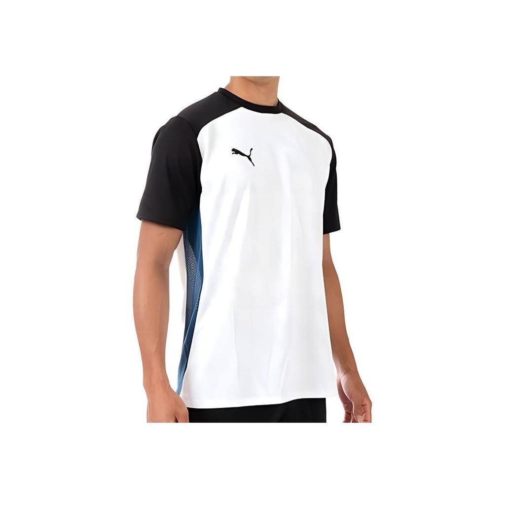 Puma Color Block Training Crew Neck Soccer Shirt Men Tops White 659129-04
