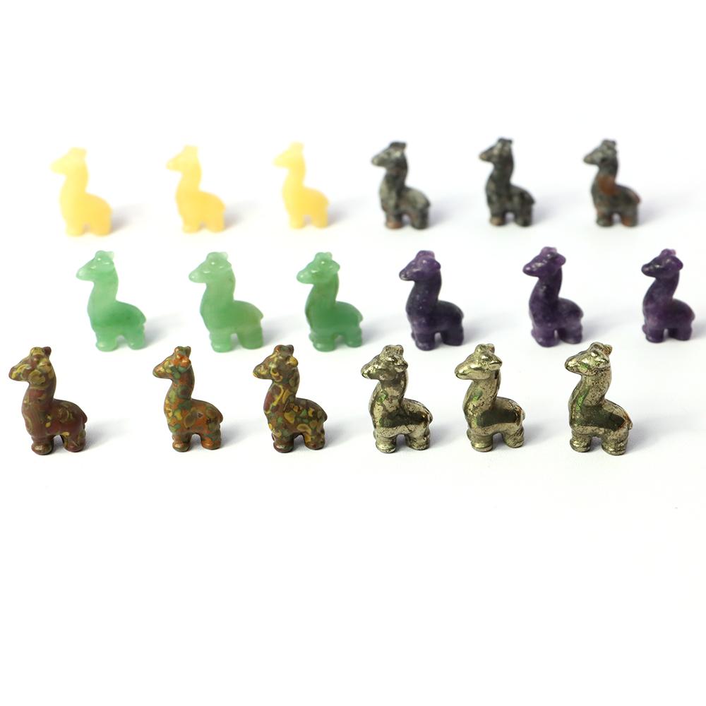 30 мм Мини Жираф Украшение Скульптура Натуральный Камень Резной Орнамент Лечебные Кристаллы Фигурка Животных Микро Пейзаж Драгоценный Камень Ремесло