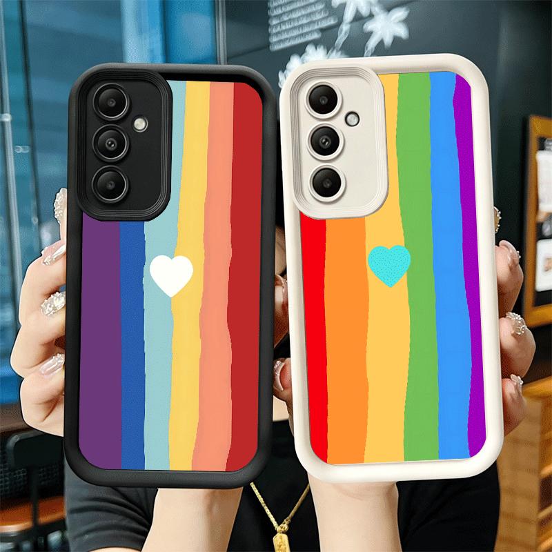 Phone Case for Samsung Galaxy A17 A16 A15 A14 A13 Rainbow Gradient Love Desgin A56 A36 A26 A55 A35 A25 A54 A34 A24 A53 A33 A23 A