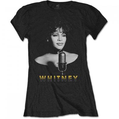 Женская/женская хлопковая футболка с фотографией Whitney Houston