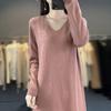 Women's Cashmere Dress Qinghe Cashmere 70% Wool 30% Cashmere Women's Autumn and Winter Cashmere Dress Soft and Warm
