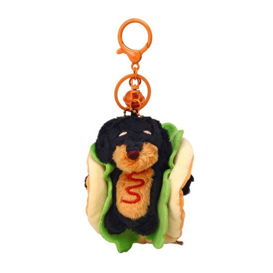 Yousheng Такса Собака Гамбургер Брелок Подвеска Плюшевый Шарм для Сумки Двухфункциональный Брелок Подвеска для Сумки Аксессуар