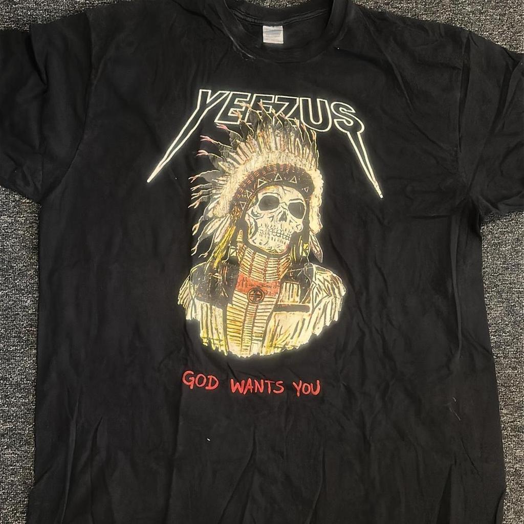 Kanye West Yeezus Tour Black Cotton T shirt Unisex Men Women KH13554