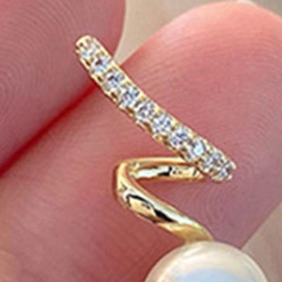 1 пара женских висячих серег из витой проволоки с искусственным жемчугом и стразами, легкая повседневная одежда для вечеринок