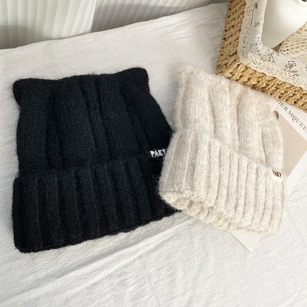 Windproof Knitted Pullover Hat Wool Women Beanie Hats Casual Cat Ears Hat  Autumn Winter