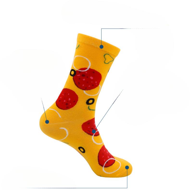 4 пары мужских носков средней длины с креативной модой для пары, рождественский подарок в виде пиццы