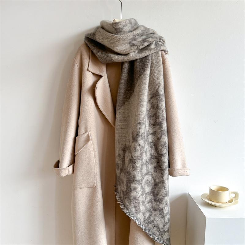 New Thickened and Elongated Winter Scarf Cashmere Feeling Shawl and Wraps Pashmina Neckerchief Bufanda Female Poncho 48Colors