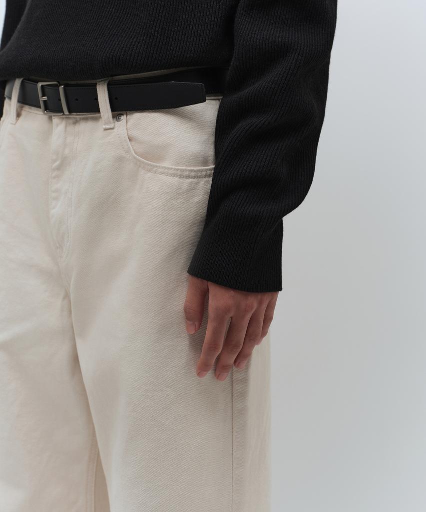 MUSINSA STANDARD [Victoria Wool] Minimal Ribbed Crew Neck Knit [Black]