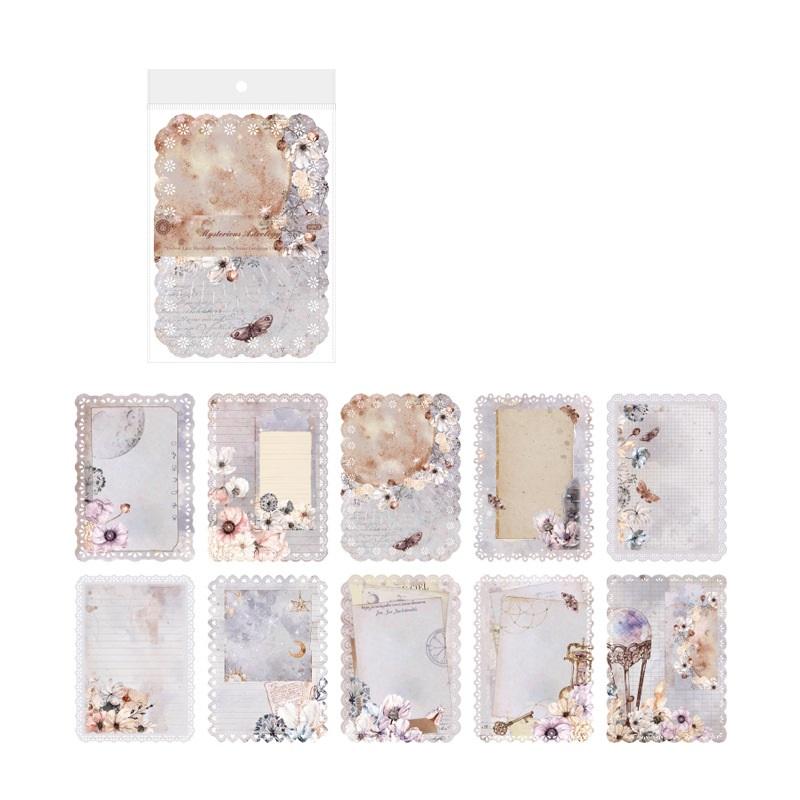 10 шт./упак. винтажная кружевная бумага с рисунком, материалы для скрапбукинга, сделай сам, фотоальбом, коллаж, ведение дневника, креативные канцелярские принадлежности
