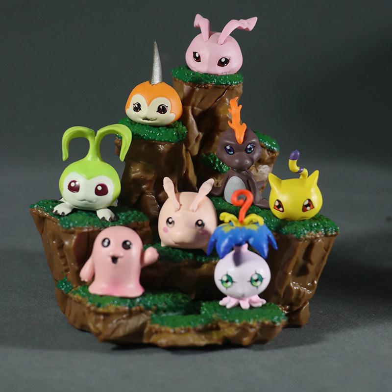 11см Аниме Дигимон Младенческая Стадия 8 Штук Сцена Агумон Бийомон Габумон Могумон Тогомон Помон Коллекция Моделей Персонажей Игрушка Подарок