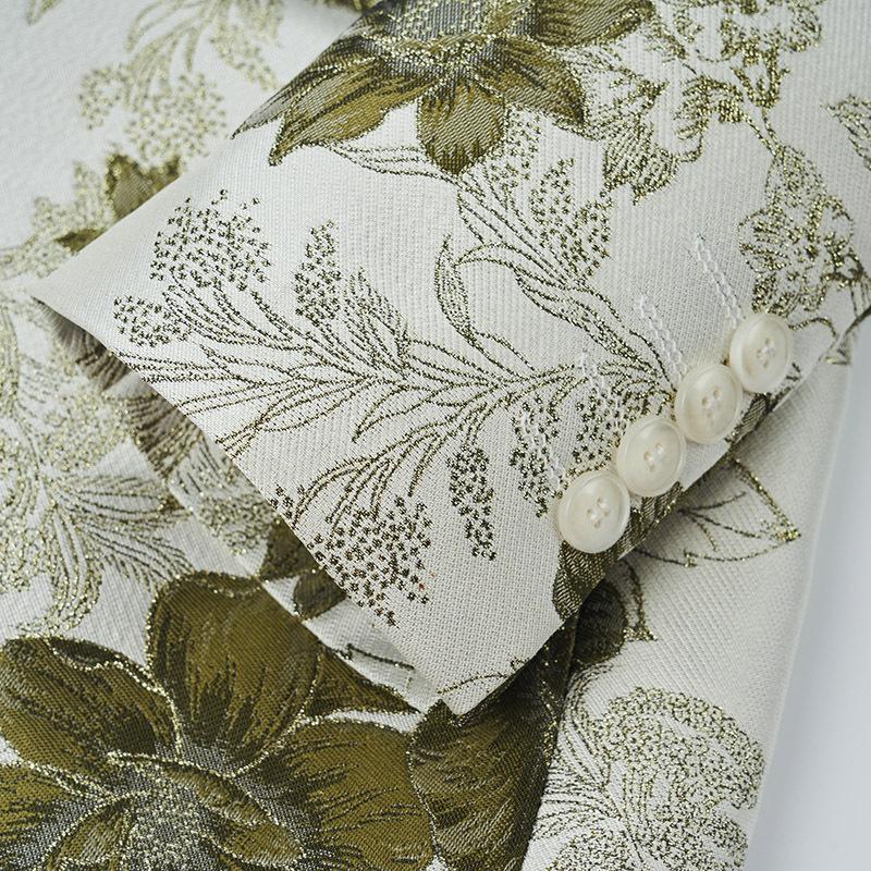 MAGLESON Мужская одежда Стильный цветочный узор с принтом Формальная мужская деловая офисная куртка