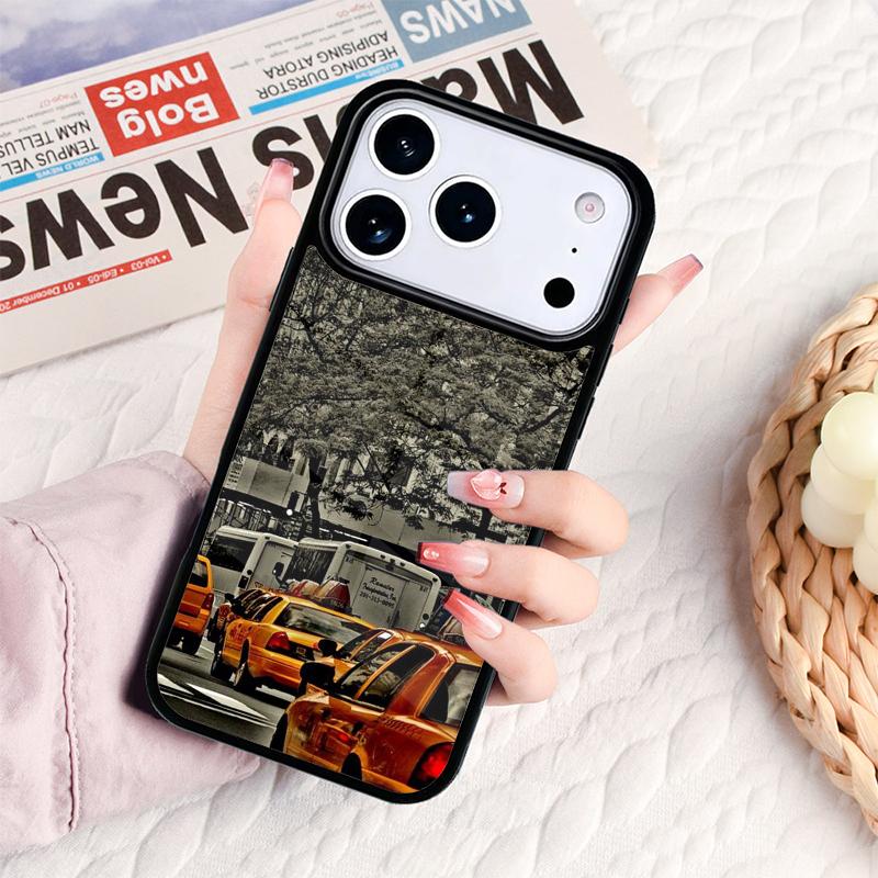 Желтые такси Нью-Йорка Чехол для телефона для IPhone 17 16e 15 14 13 12 11 Pro Max Air Mini Мягкий защитный чехол