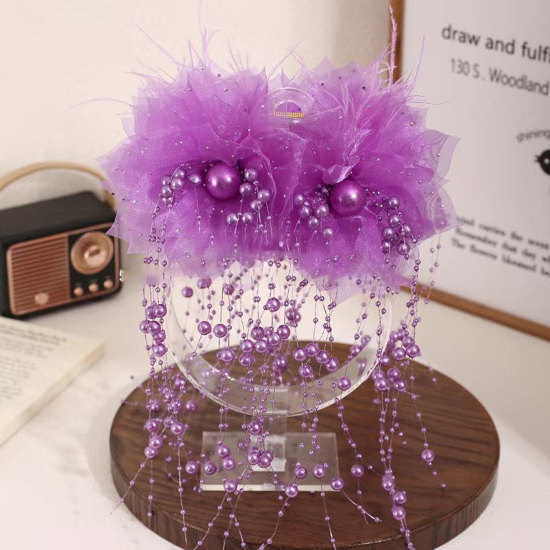 Универсальная заколка для волос с цветком, кисточкой из пайеток, зажим-акула для женщин, девочек, ретро заколка-коготь для волос, элегантные цветочные аксессуары для волос, подарок