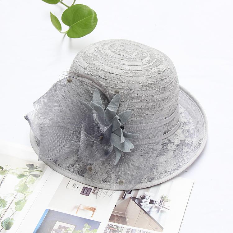 Temperament Flower Lace Top Hat Ladies Summer Sun Hat Fashion Dome Versatile Curling Basin Hat