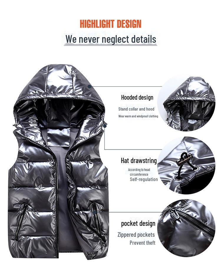 Matching Parent-Child Cotton Vest: Winter Shiny Waistcoat, Garden Uniform, Workwear, Class Uniform with Logo Printing