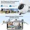 2025 4МП Беспроводная солнечная камера Двухобъективная WiFi PTZ-камера Уличная Встроенный аккумулятор Камера видеонаблюдения Долгое время ожидания iCsee
