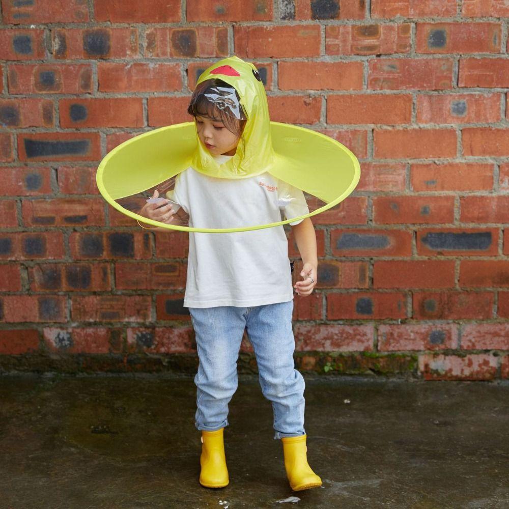 Little Yellow Duck Rain Jacket Cartoon Umbrella Hat Cute Children's Raincoats for Toddlers