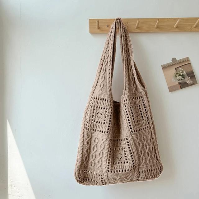 Yogodlns Женская тканая сумка-тоут в стиле бохо, летняя пляжная сумка, тканые сумки ручной работы на плечо, ручная вязаная сумка, сумка для покупок