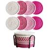 8Pcs Cup Coasters for Drinks Absorbent Woven Coaster Set with Holder Farmhouse Cloth Fabric Cup Coasters for Coffee Tea