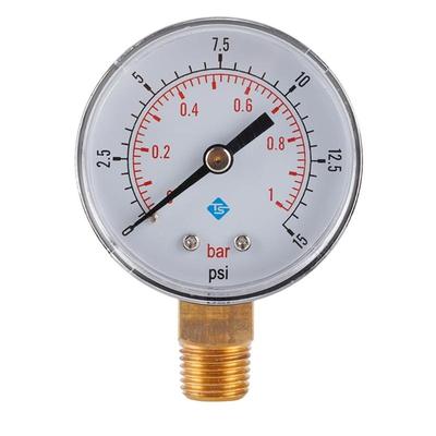 Манометр 50 мм 0~15 psi 0~1 бар Давление воды в фильтре бассейна Циферблат Гидравлический