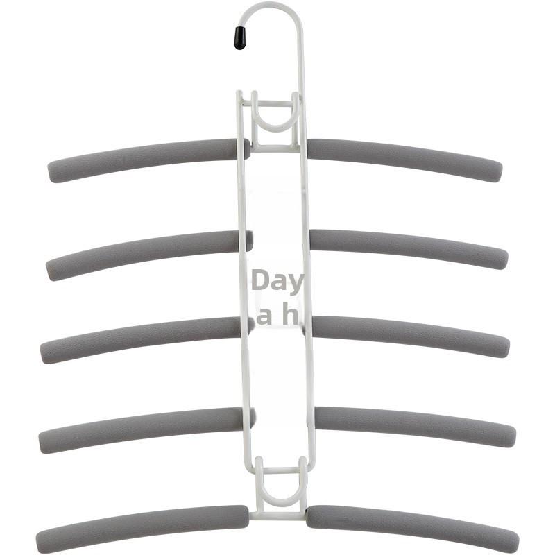 Компактная многослойная вешалка для одежды 5 в 1 со съемной полкой для брюк и противоскользящей губкой - прочный металлический органайзер для футболок, джинсов и многого другого