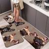 1Pcs Cute Dogs Pattern Floor Mat Modern Kitchen Polyester Rug Non-Slip Colorful Indoor Carpet, For Home Bathroom Bedroom Living Room Decor