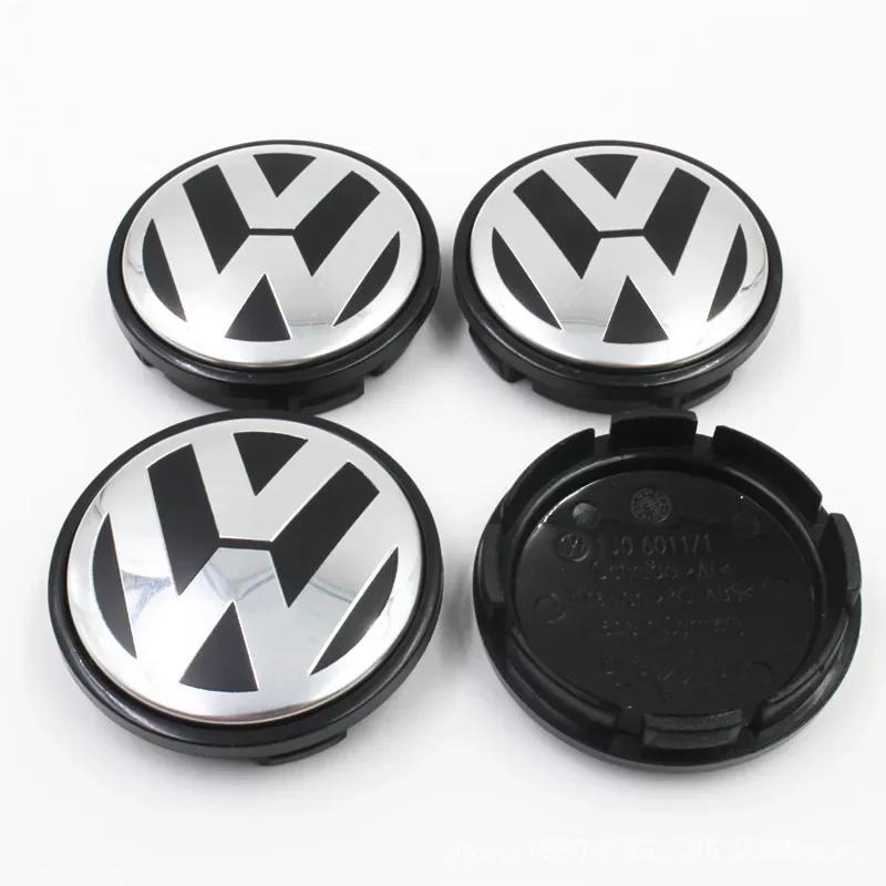 New New 4PCS 65mm Car Wheel Badge Emblem Sticker 60mm hub cover For Volkswagen VW Jetta R Rline Touran POLO Golf MK4 MK5 MK
