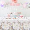 MEHOFOND 3 Pcs Love in Bloom Bridal Shower Tablecloth, Wildflower Wedding Showerr Plastic Disposable Tablecloth Rectangle Table Covers for Spring