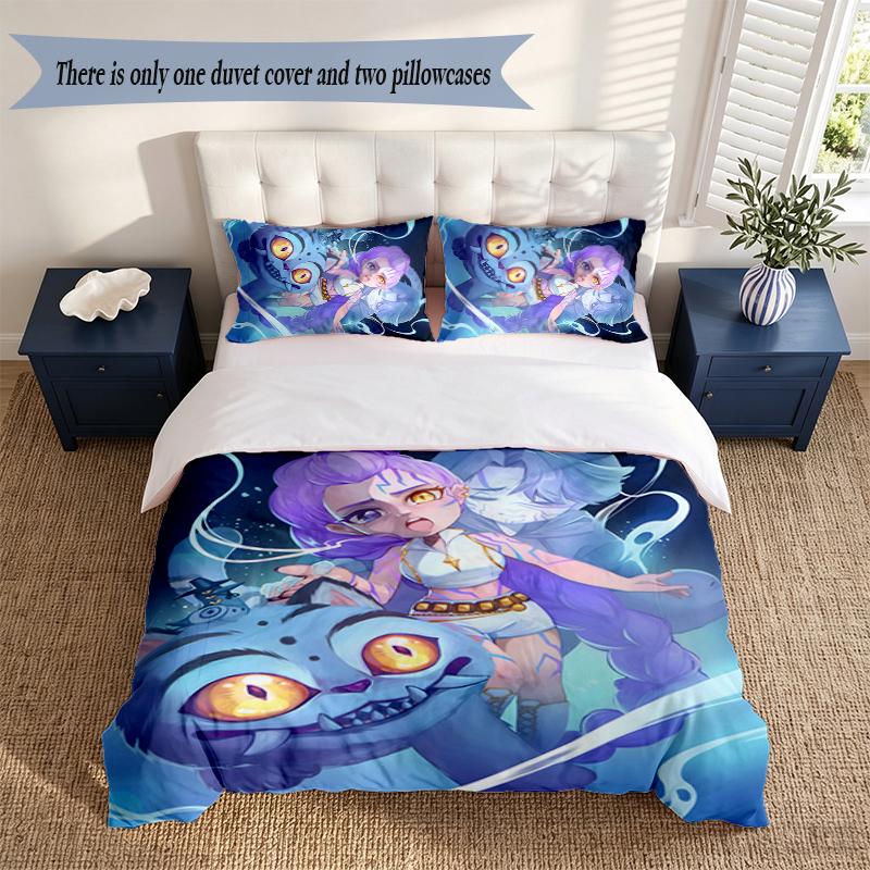rujinu 3‑Piece Bedding Set Soft Microfiber Duvet Cover Pillowcases Comfortable Bed Linen for Bedroom Decoration