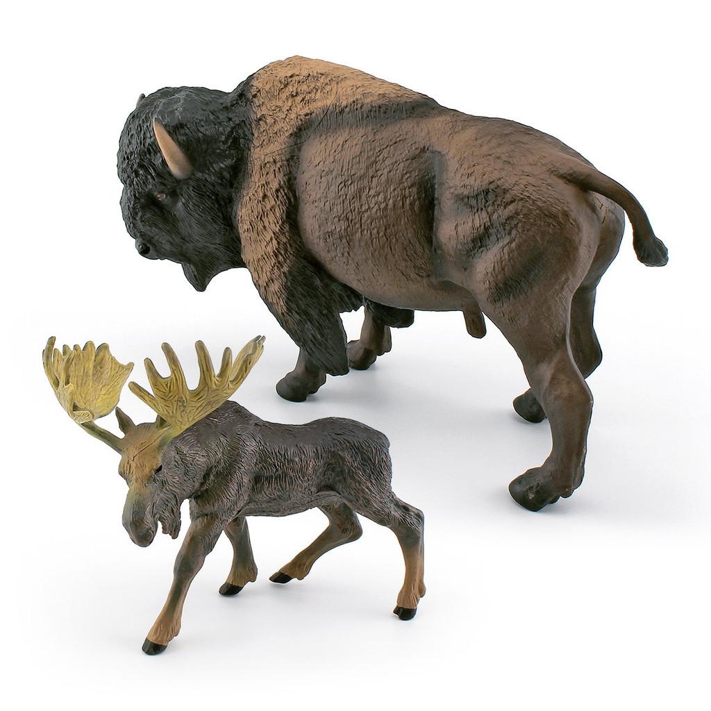 Highquality Plastic American Bison And Elk Models For Kids Decoration Room