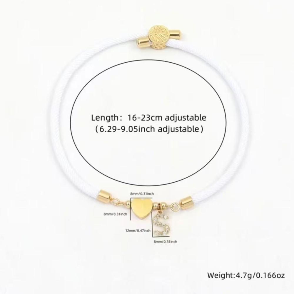 Браслет-цепочка с подвесками в виде сердца и букв для женщин, классический браслет на веревочной цепочке с буквами от A до Z, для повседневной носки, ювелирные изделия, подарки