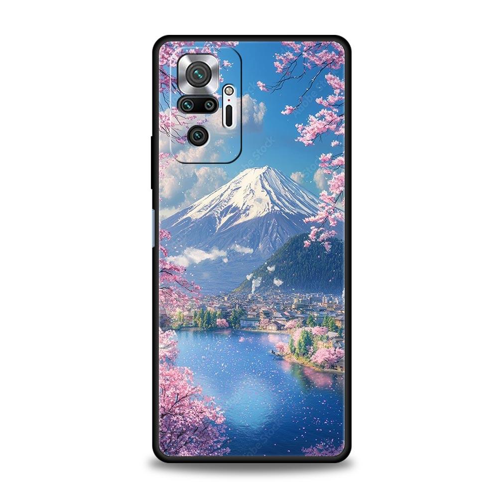 Япония Гора Фудзи Картина Цветение сакуры Чехол для телефона Для Xiaomi Redmi Note 14 13 5G 10 11 12 Pro Plus 4G 14C 13C 12C 10C Обложка
