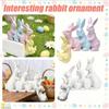 Смоляные фигурки кроликов, статуэтки, комнатные пасхальные украшения для весеннего домашнего декора, декоративные пасхальные кролики для центрального элемента, гостиной