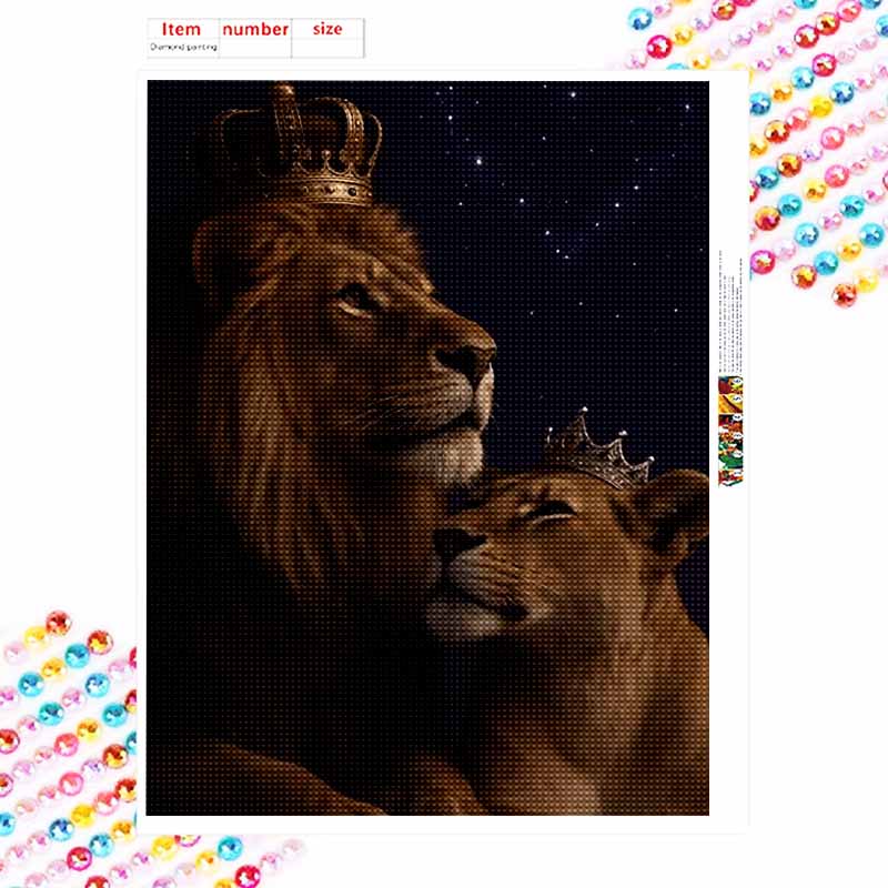 Disney Diamond Painting Kit Crown Lion King Hand Embroidery 5D DIY Diamond Art Home Decor Creative Handicrafts for Modern Wall Decor Art