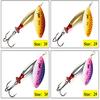 FTK 1PC Long Cast Size2-Size3 Fishing Lures Hook Spinner Spoon Lures With Treble Hooks