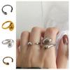 Кольцо из нержавеющей стали в форме воды, однотонные кольца для указательных пальцев, простое металлическое открывающееся кольцо, ежедневное