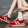 6cm Retro Sport Forrest Gump Women's Shoes - Autumn 2025 Red Ankara Leather Round Toe Color Block Casual Sneakers.