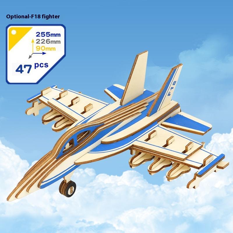 Мальчики деревянные 3D головоломки детские развивающие игрушки строительные блоки самодельные деревянные головоломки самолет игрушка
