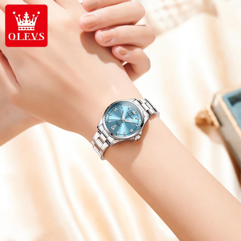 OLEVS 3668 Women Watch Fashion Business Quartz Watch Roman Scale Stainless Steel Waterproof Luminous Watch Elegant Women Watch