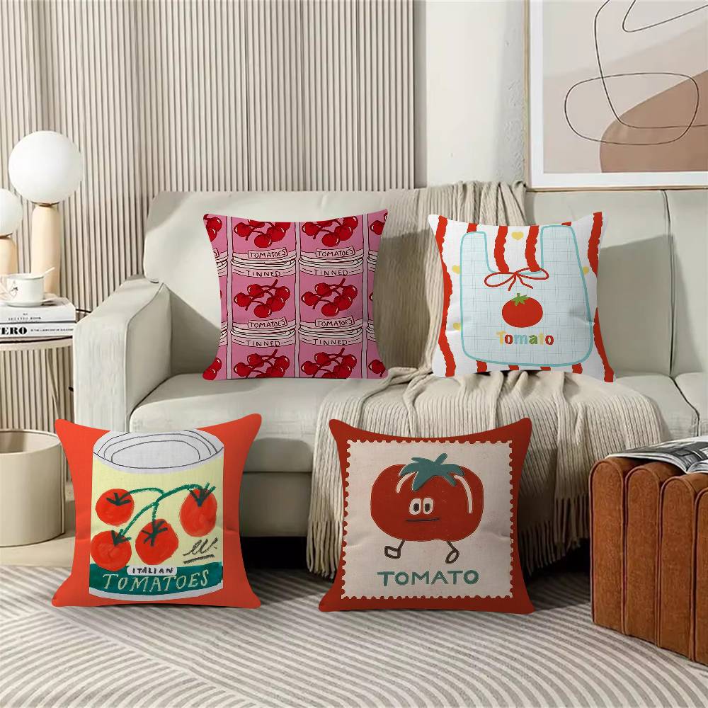 Pink Tomato Tins Retro Pillowcases Home Bedding Decorative Pillow Cover Wedding Super Soft Pillow Case