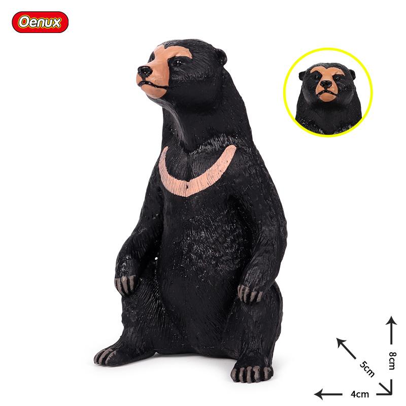 Oenux Симуляция Дикие Фигурки Черный Медведь Вомбат Енот Модель Фигурки Лесные Животные Игрушка Украшение Дома Детское Образование