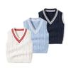 Autumn Winter Baby Knit Sweater Vest Kids Boys Pullover V-Neck Sweater Toddler Girl Casual Outerwear