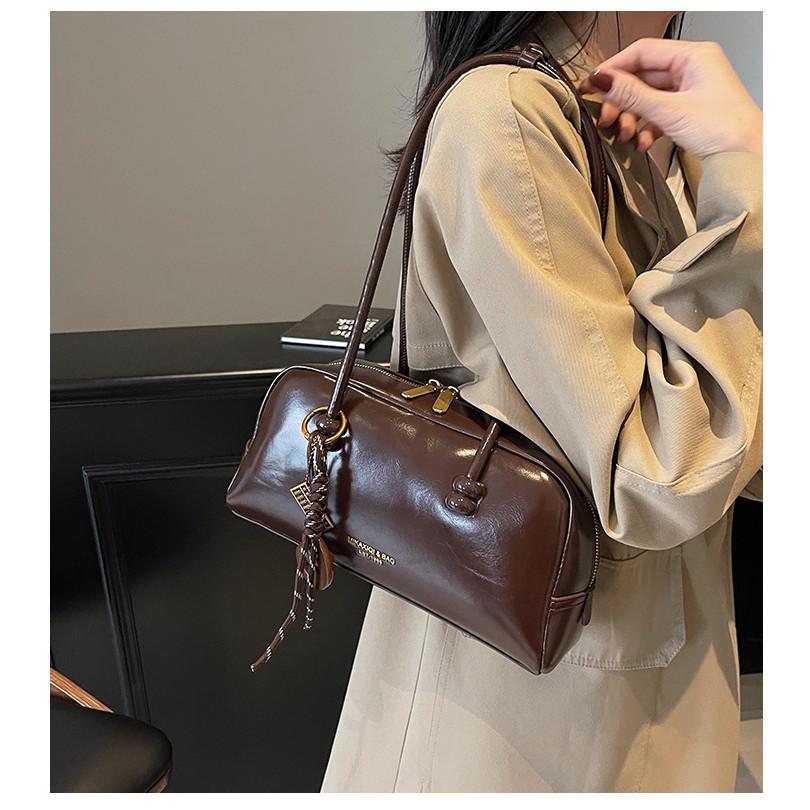 Ielgy High-End Texture Retro Tote Bag Women Autumn Winter Casual All-Match One-Shoulder Large-Capa